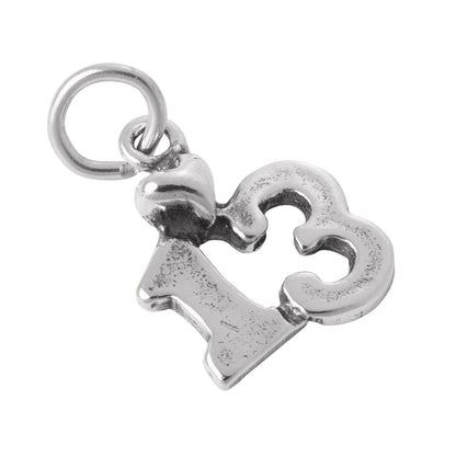 Sterling Silver 13th Birthday Heart Charm