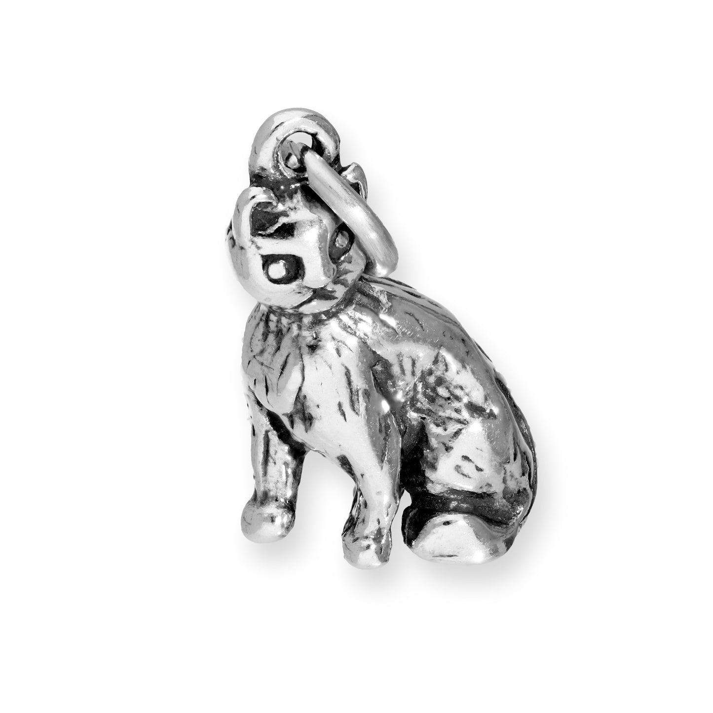 Sterling Silver Large Cat Charm