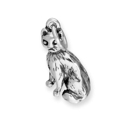 Sterling Silver Large Cat Charm