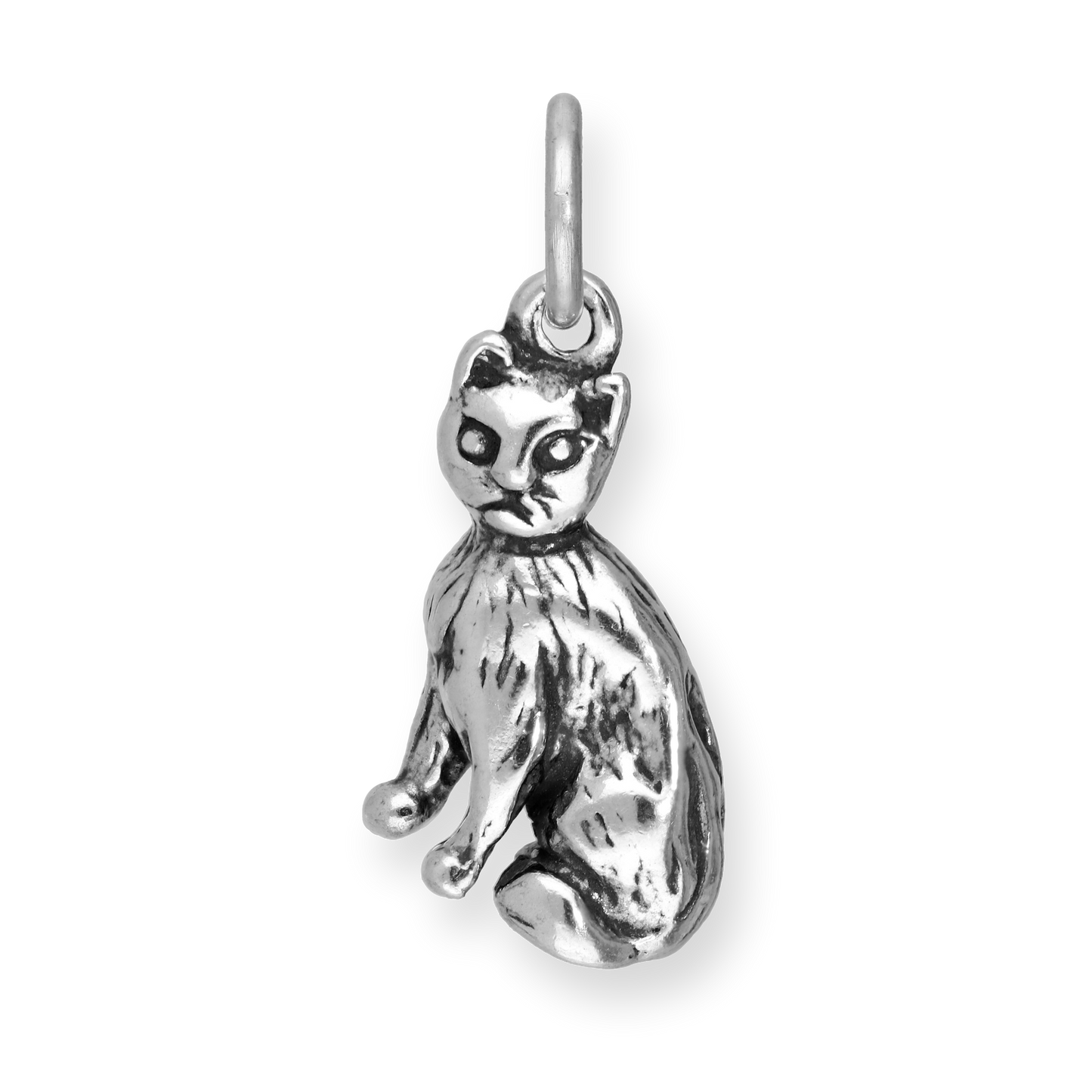 Sterling Silver Large Cat Charm