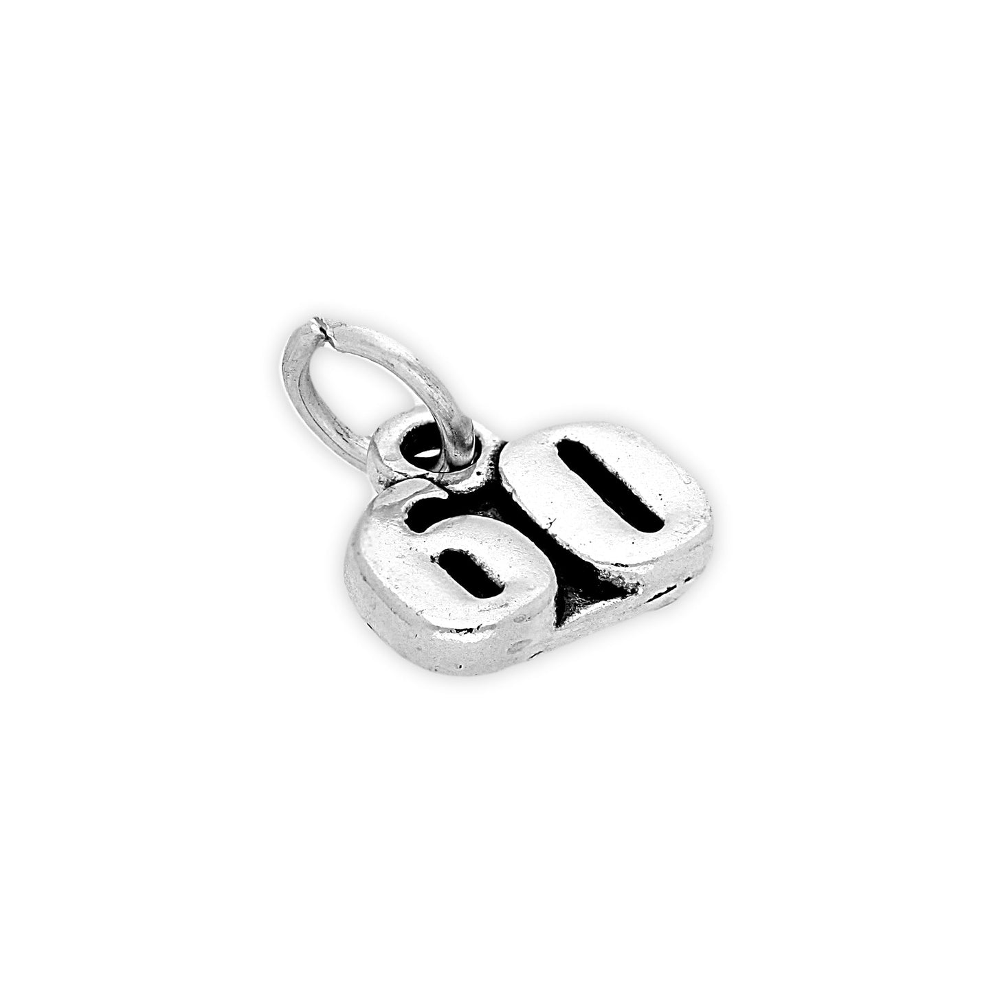 Sterling Silver Birthday Number Charms 20th - 60th