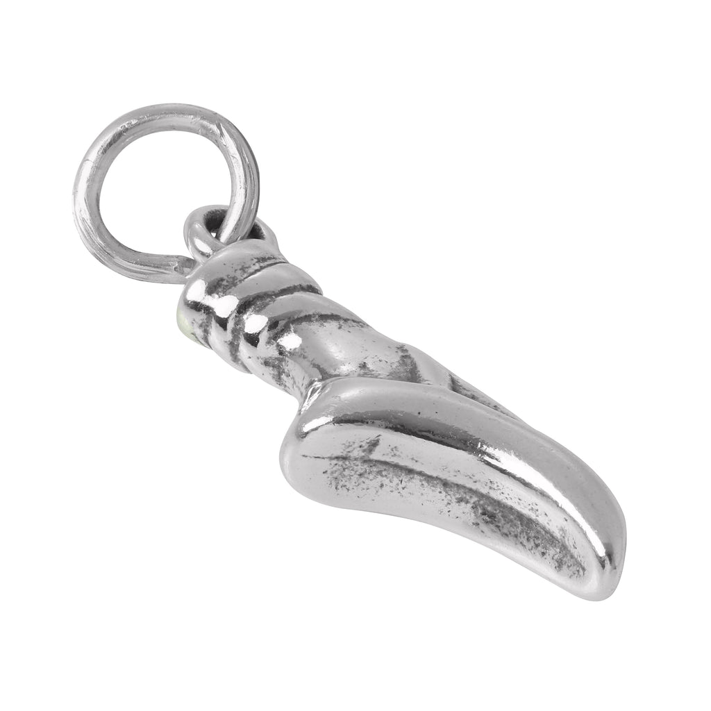 Sterling Silver Ballet Shoe and Foot Charm