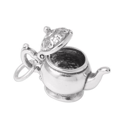 Sterling Silver 3D Teapot Charm