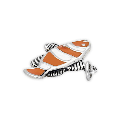Sterling Silver and Enamel Clown Fish Charm