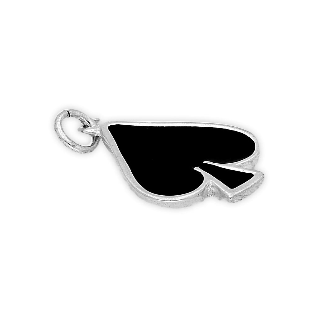 Sterling Silver and Enamel Spade Charm