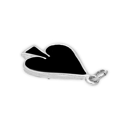 Sterling Silver and Enamel Spade Charm