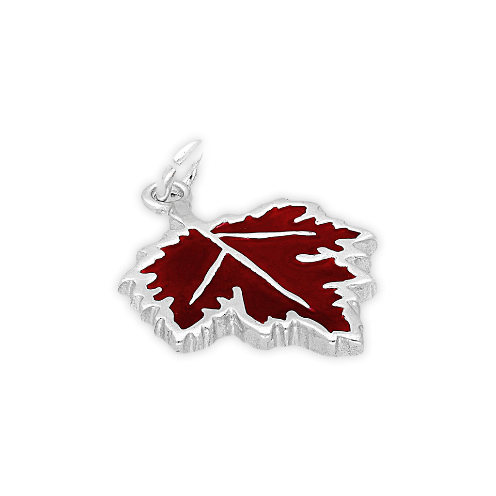 Sterling Silver Enamelled Maple Leaf Charm