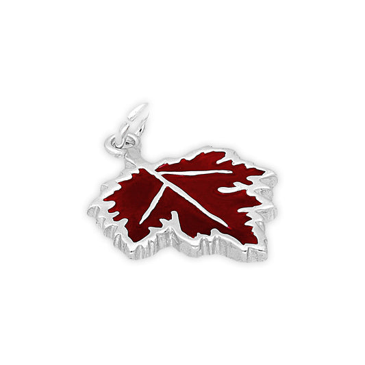 Sterling Silver Enamelled Maple Leaf Charm