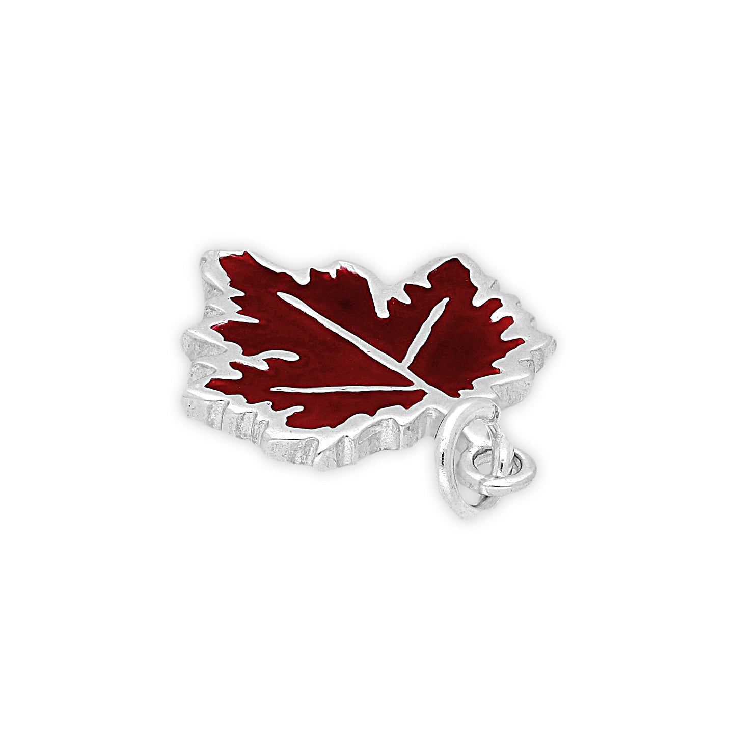 Sterling Silver Enamelled Maple Leaf Charm