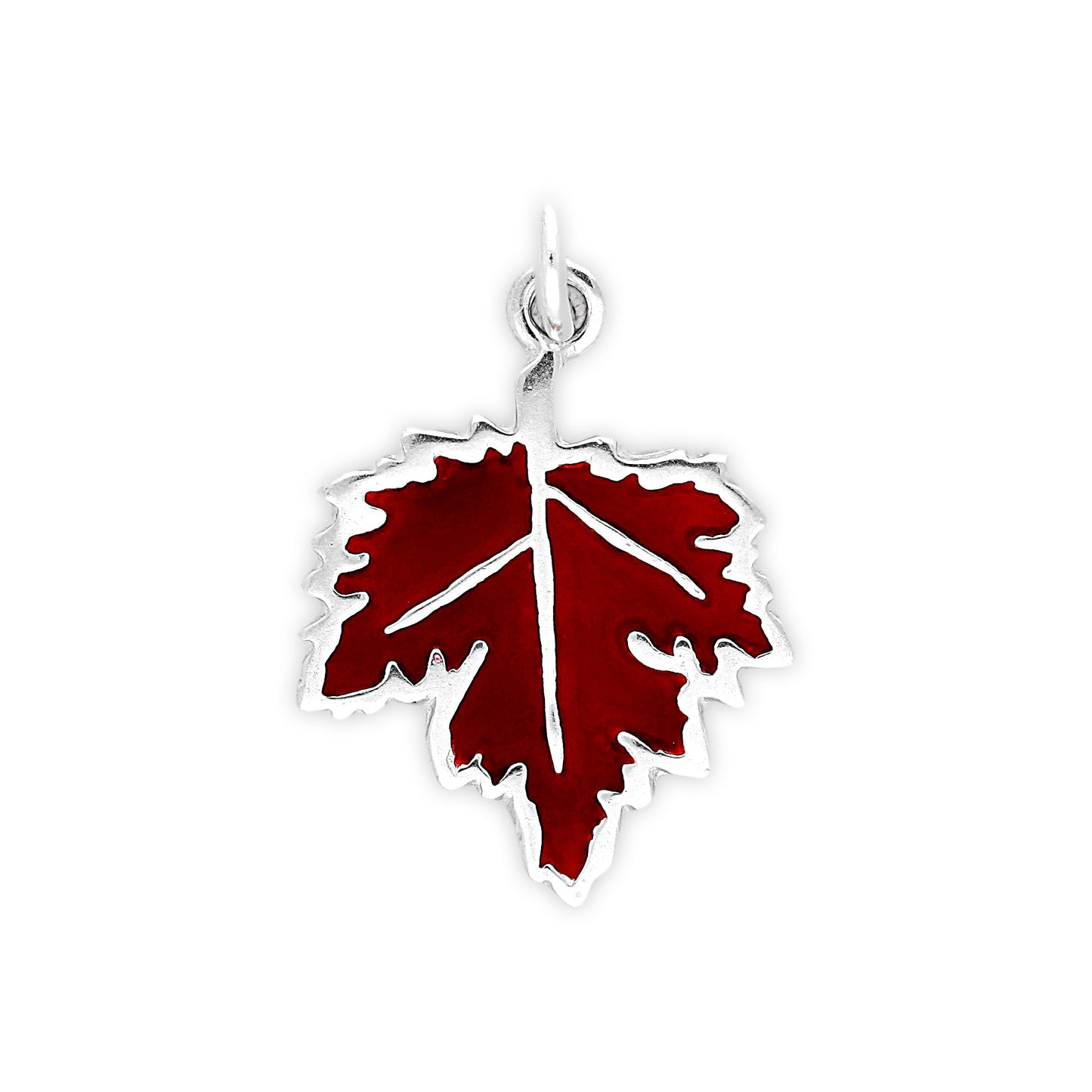 Sterling Silver Enamelled Maple Leaf Charm