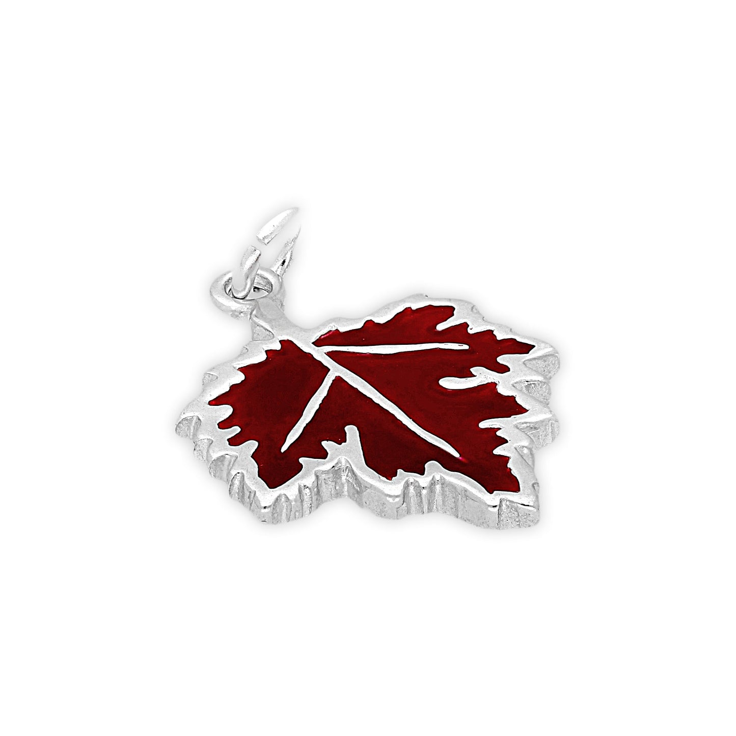 Sterling Silver Enamelled Maple Leaf Charm