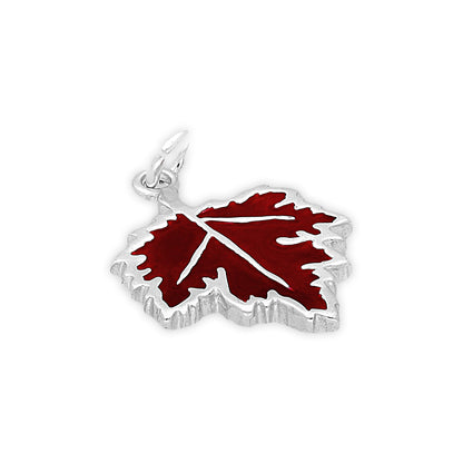 Sterling Silver Enamelled Maple Leaf Charm