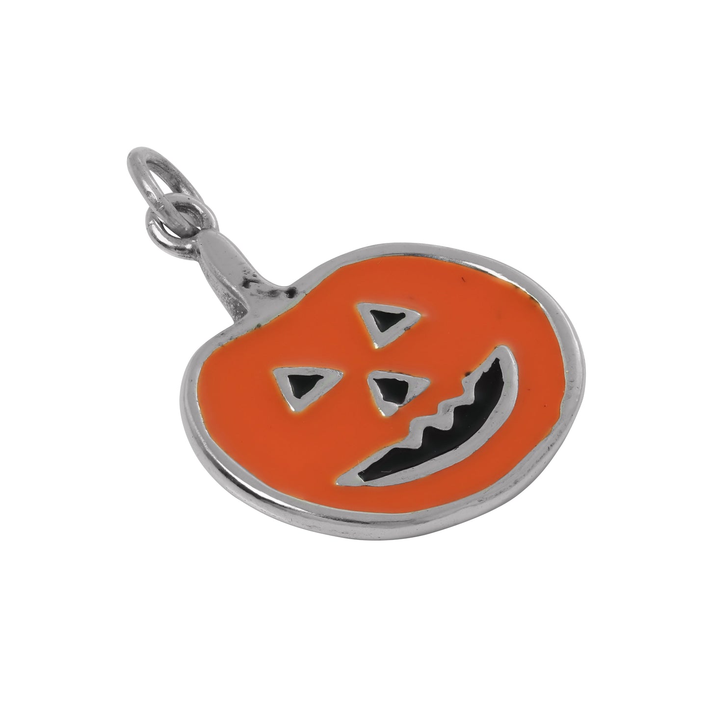Sterling Silver & Enamel Pumpkin Charm