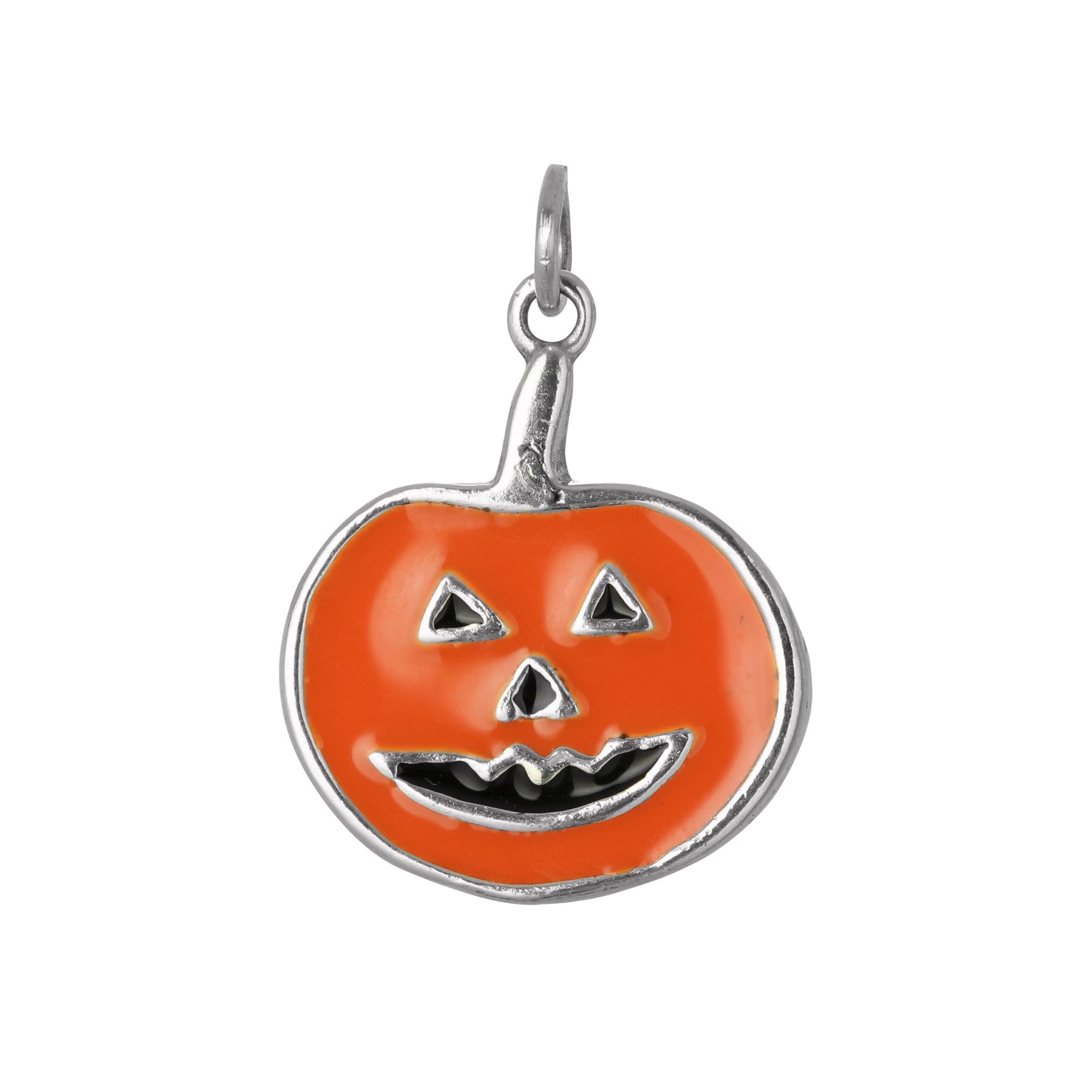 Sterling Silver & Enamel Pumpkin Charm