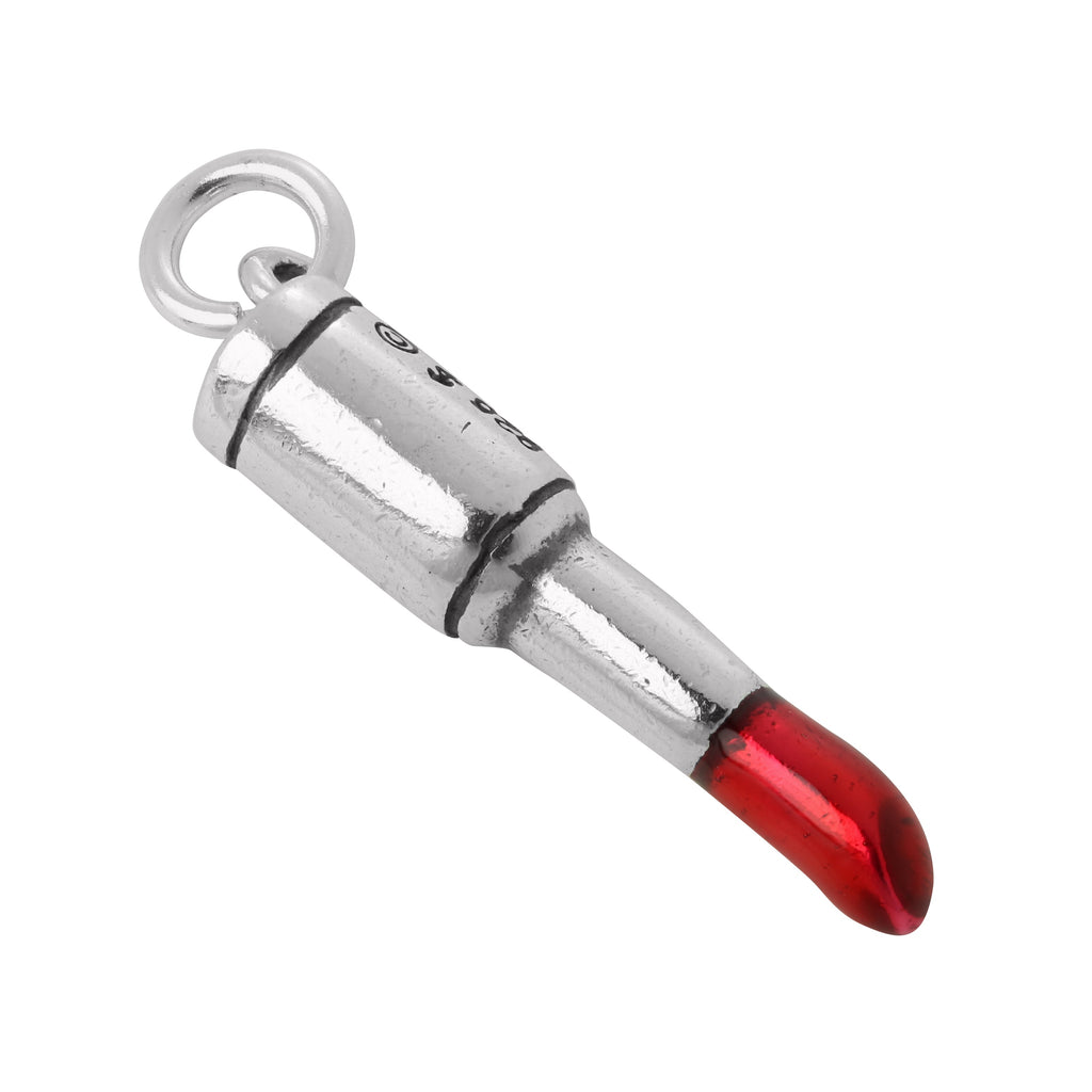 Sterling Silver & Enamel Lip Stick Charm