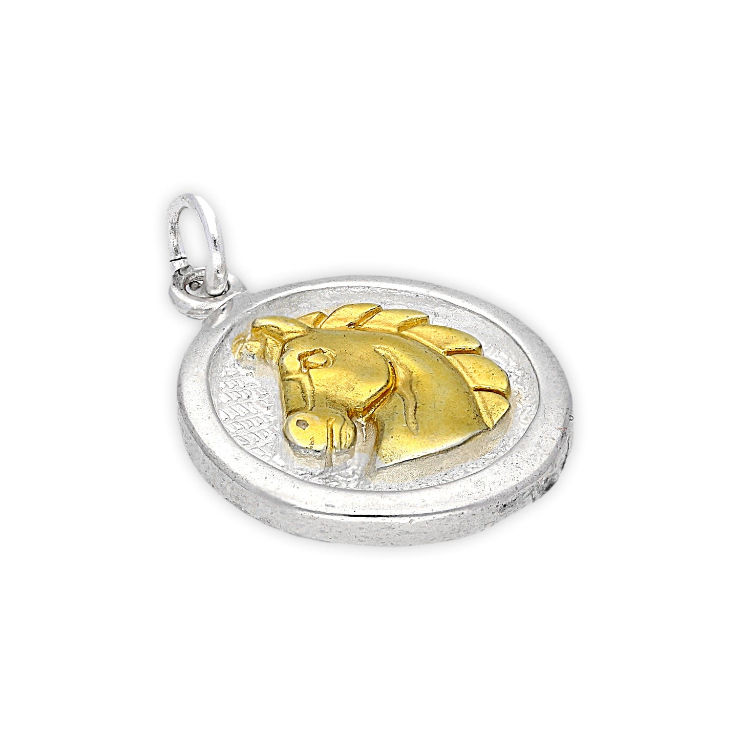 Sterling Silver and Gold Plate Horse Medal
