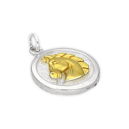 Sterling Silver and Gold Plate Horse Medal