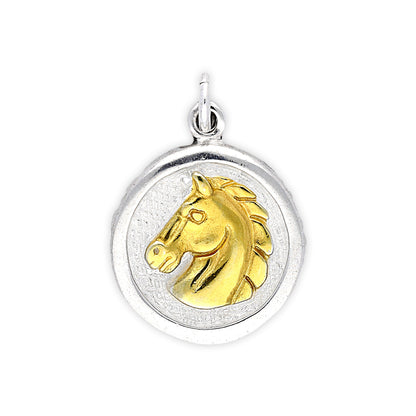 Sterling Silver and Gold Plate Horse Medal