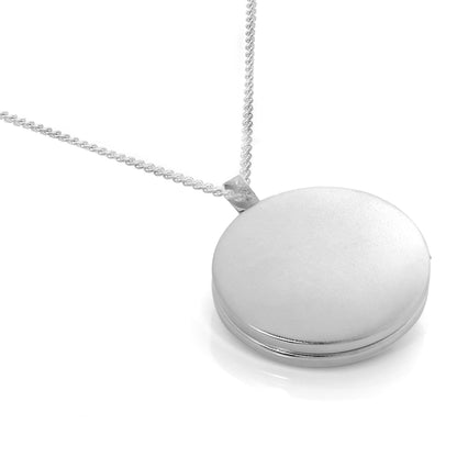 Sterling Silver Infinity Round Locket on Chain