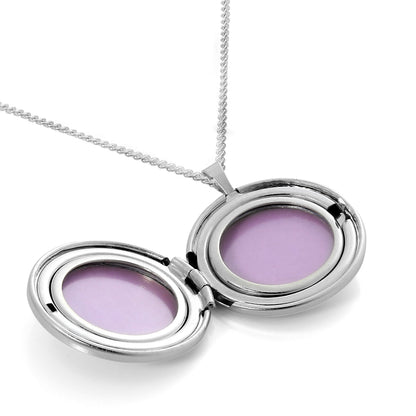 Sterling Silver Infinity Round Locket on Chain