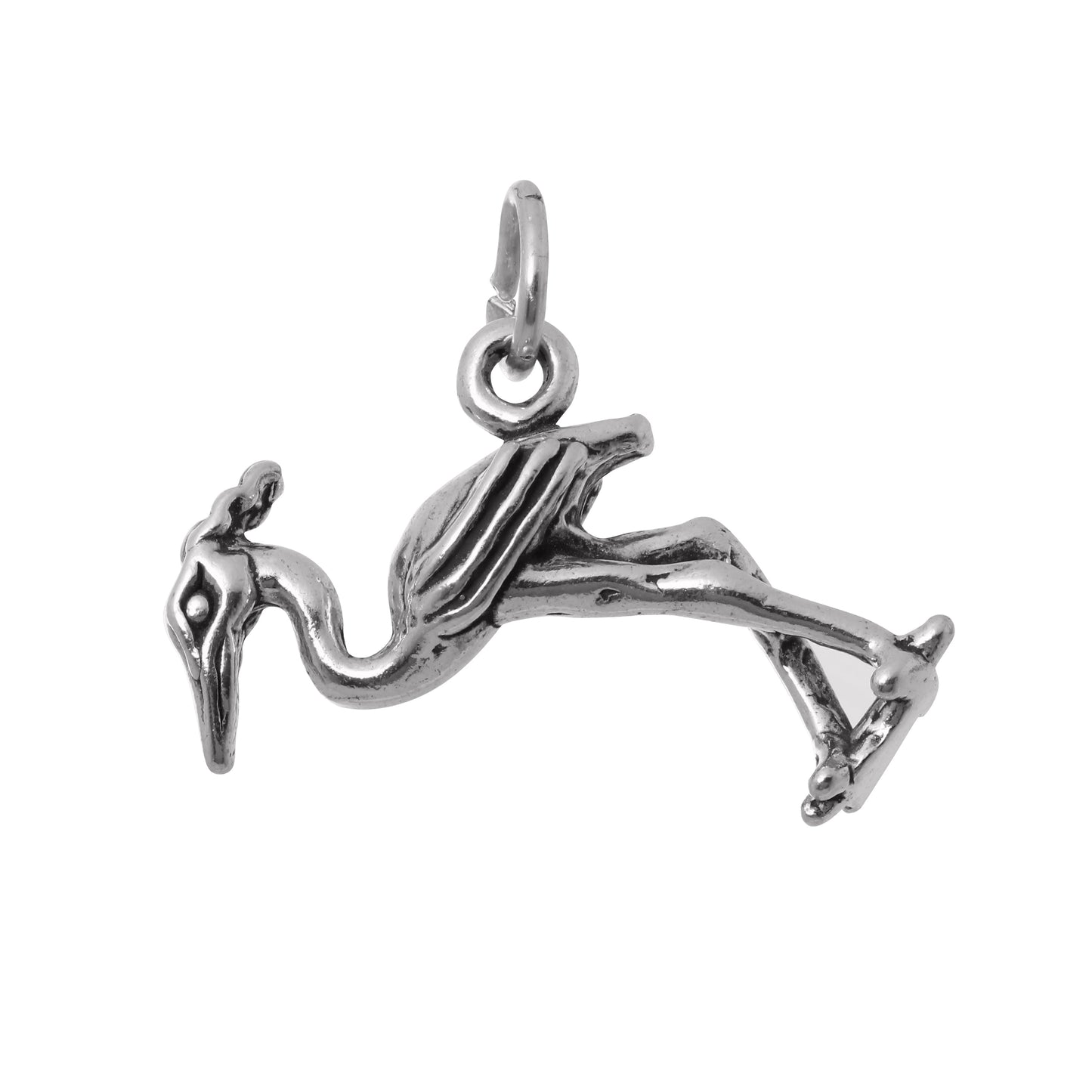 Sterling Silver 3D Heron Charm