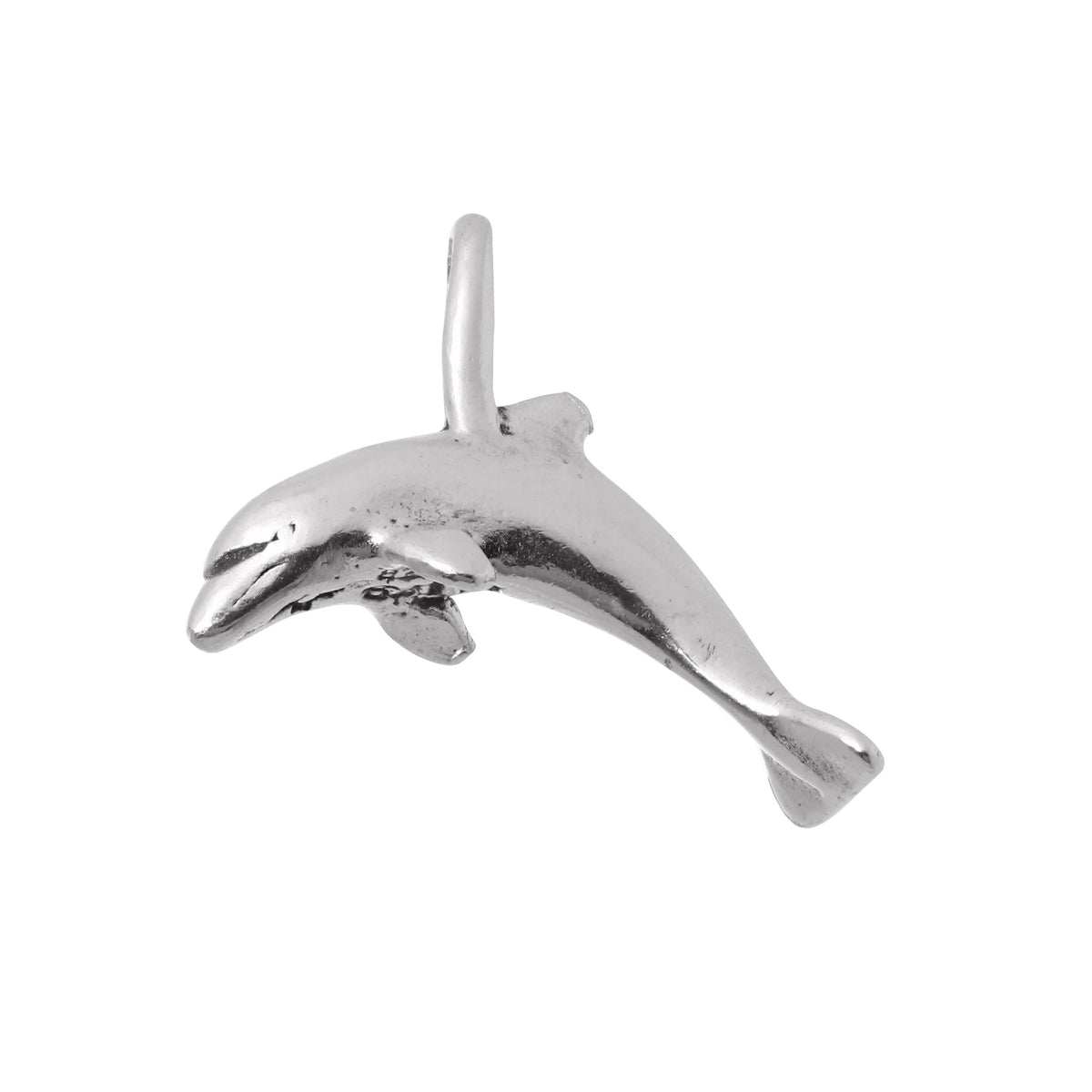Sterling Silver 3D Dolphin Charm