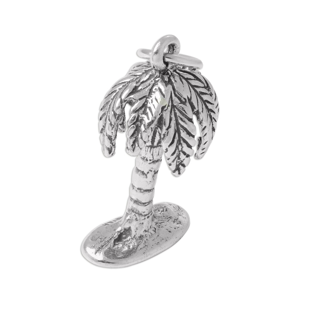 Sterling Silver 3D Palm Tree Charm
