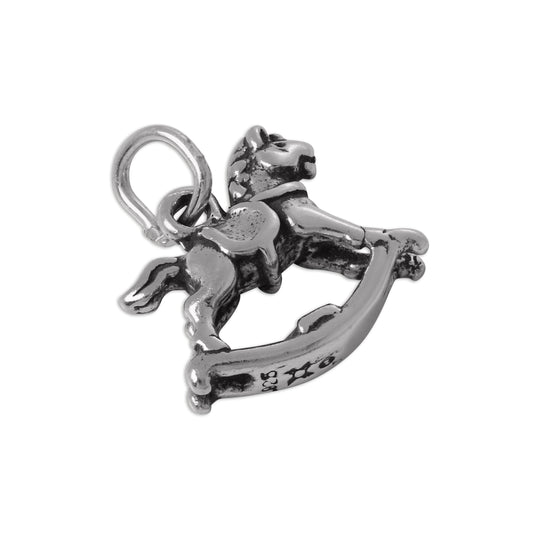 Sterling Silver 3D Traditional Rocking Horse Charm