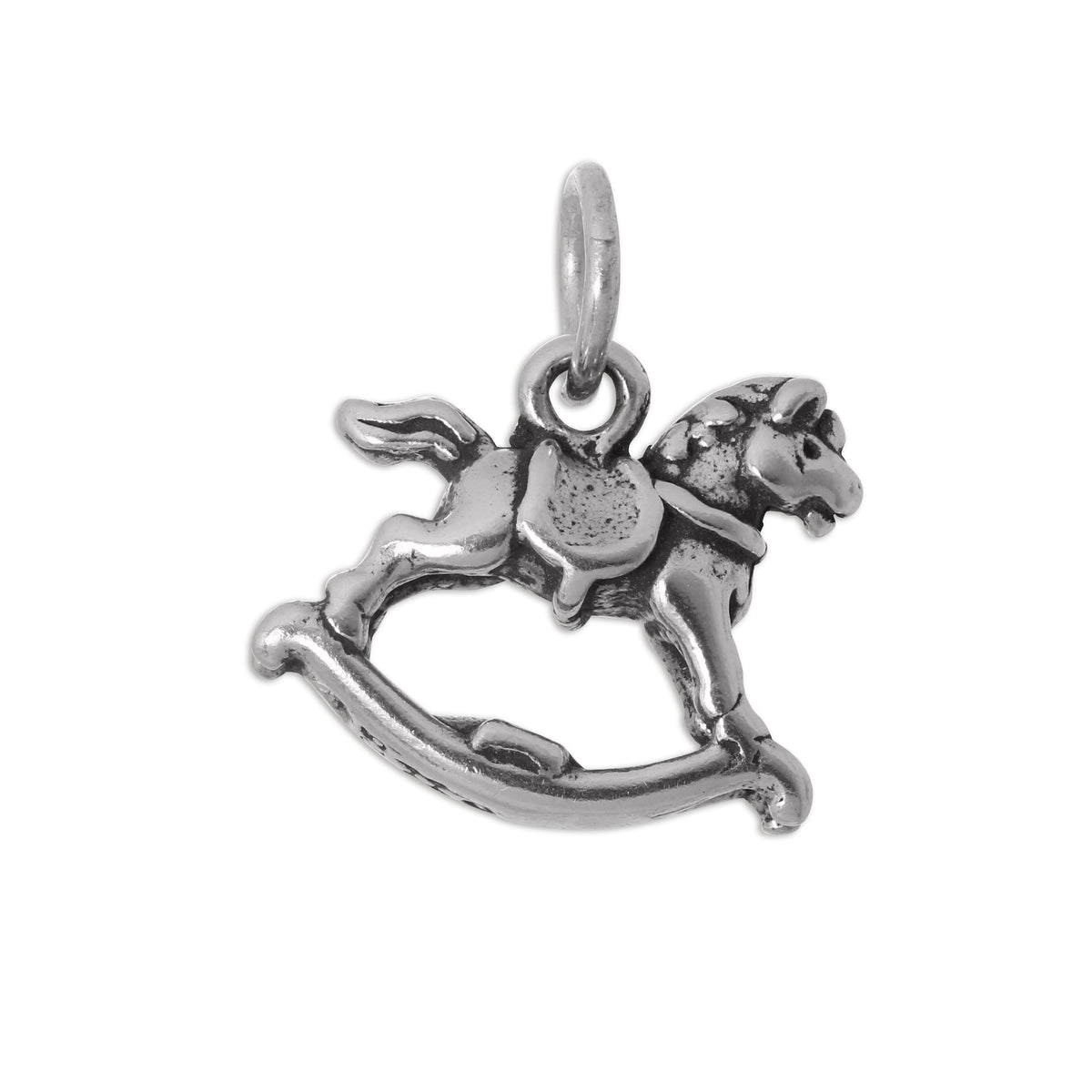 Sterling Silver 3D Traditional Rocking Horse Charm