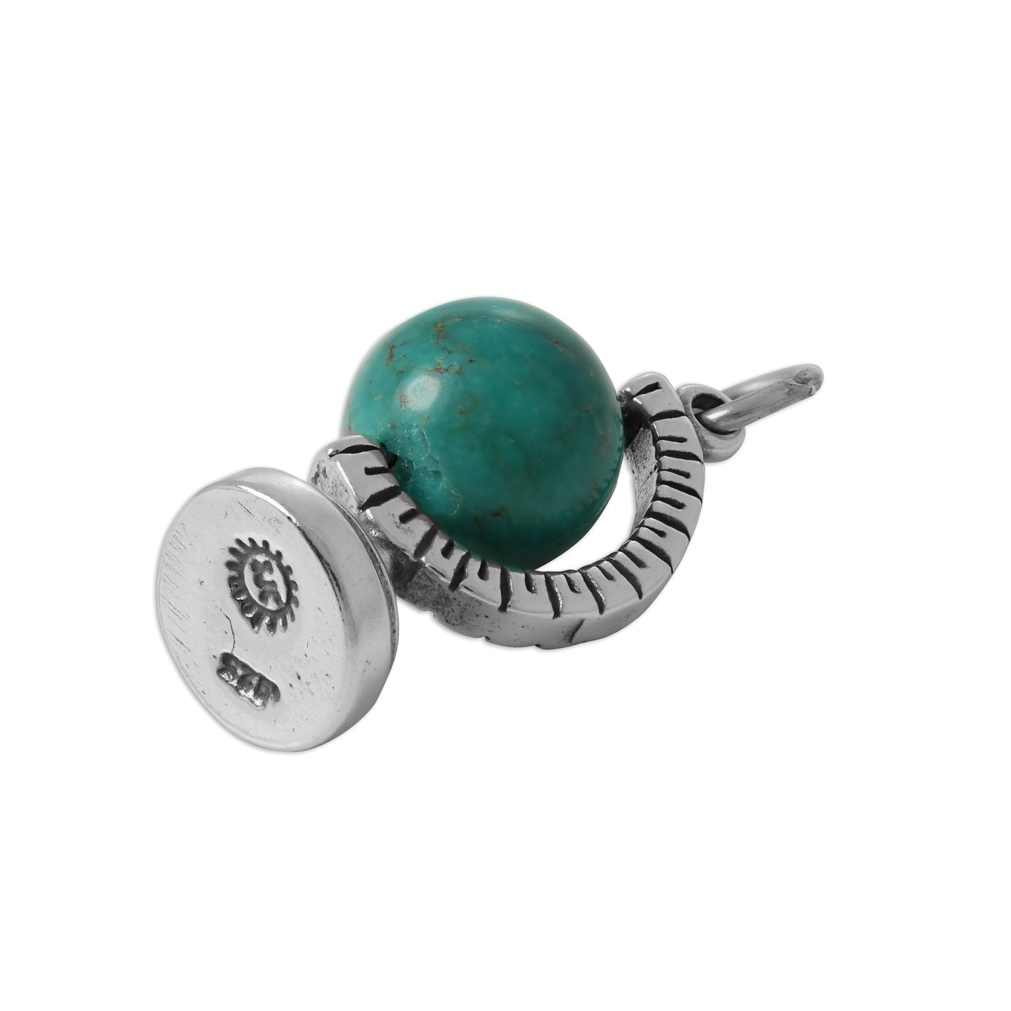 Sterling Silver 3D Moving Globe Charm