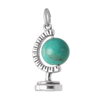 Sterling Silver 3D Moving Globe Charm
