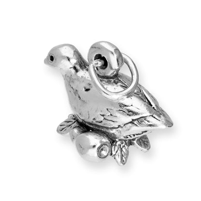 Sterling Silver Partridge in a Pear Tree Charm
