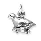 Sterling Silver Partridge in a Pear Tree Charm