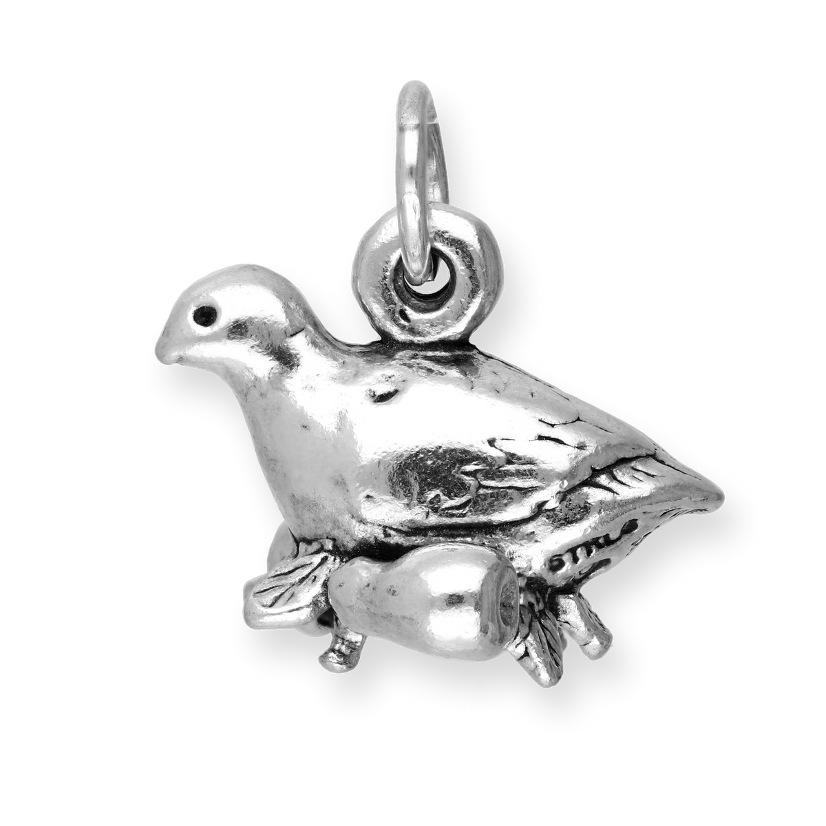 Sterling Silver Partridge in a Pear Tree Charm