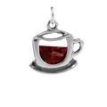 Sterling Silver & Crystal Cup of Tea Charm