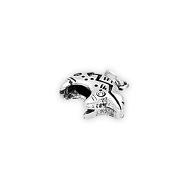 Sterling Silver Heart Line Bear Charm