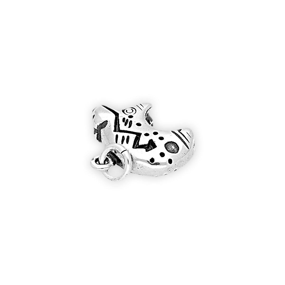 Sterling Silver Heart Line Bear Charm