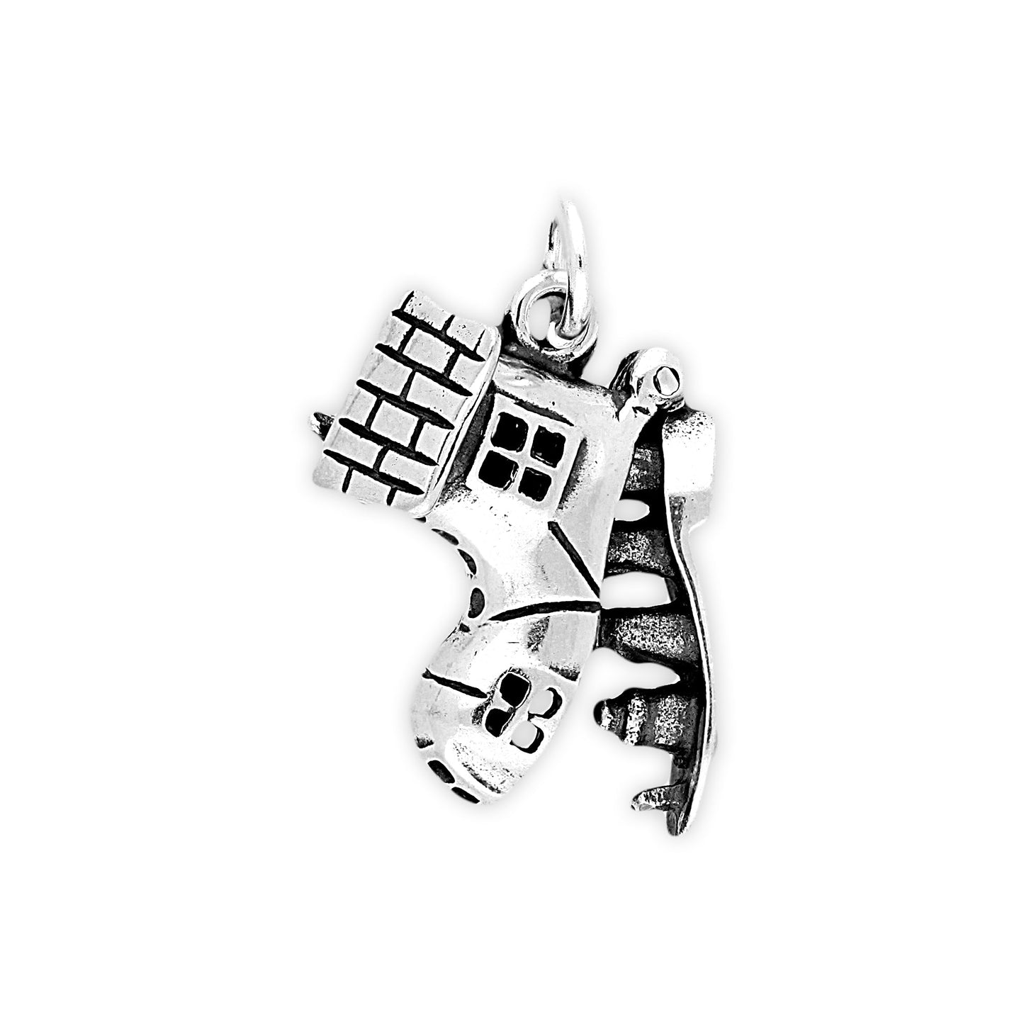 Sterling Silver Old Lady in Shoe Charm