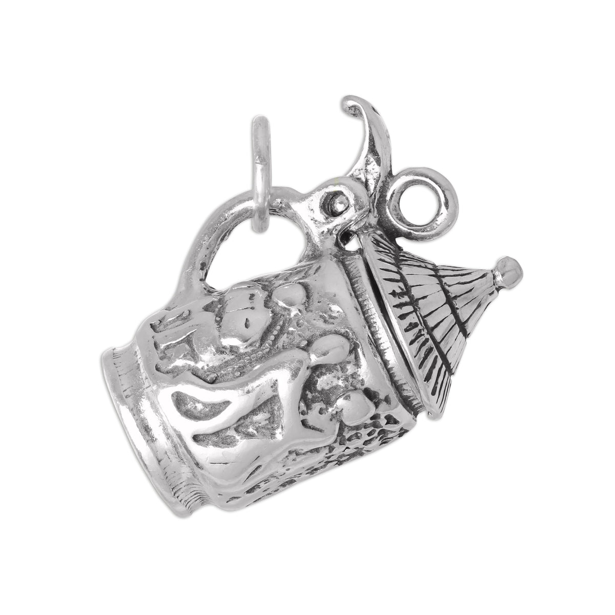 Sterling Silver 3D Moveable Beer Stein Charm