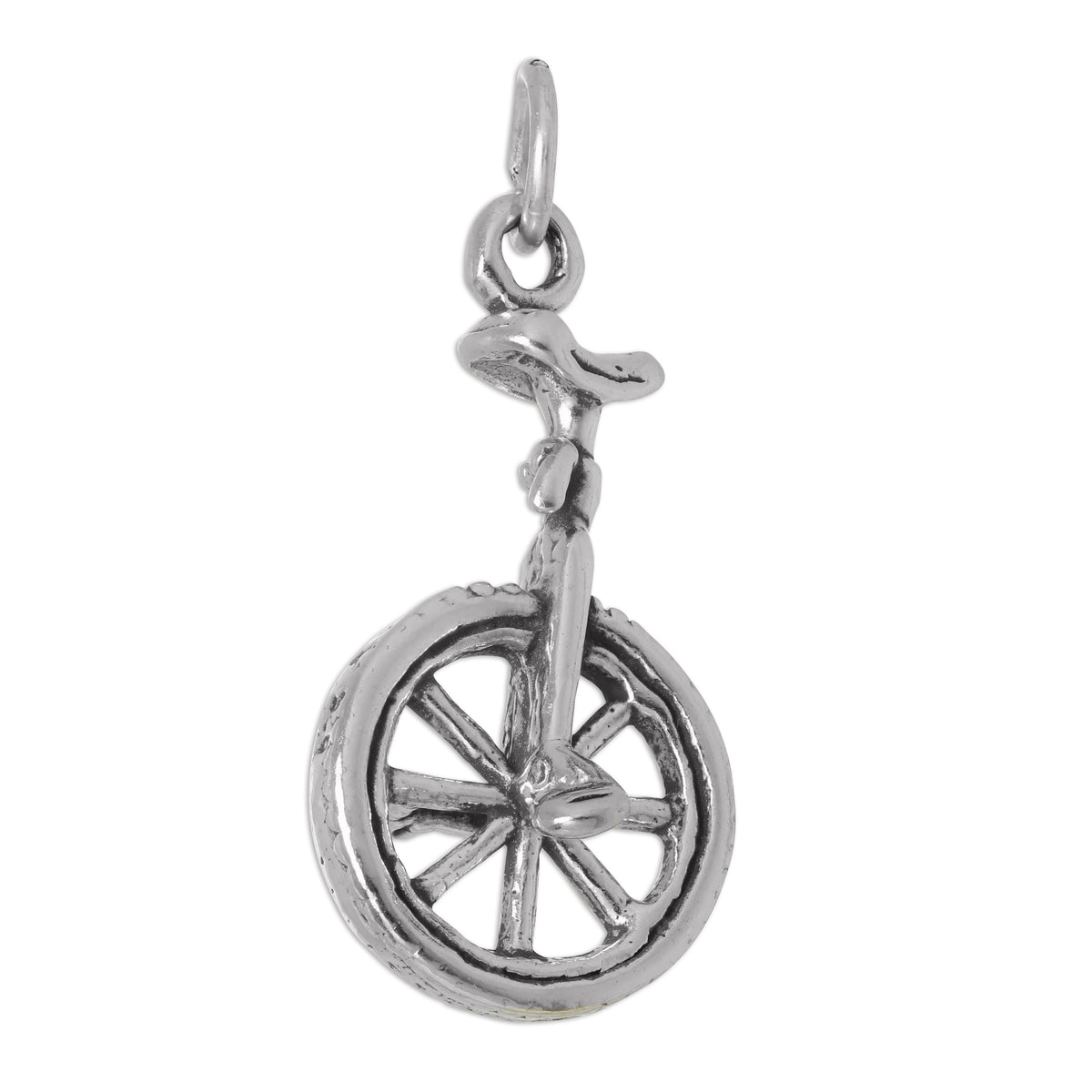 Sterling Silver 3D Unicycle Charm