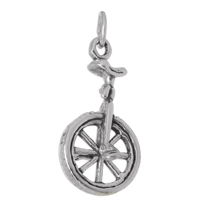 Sterling Silver 3D Unicycle Charm