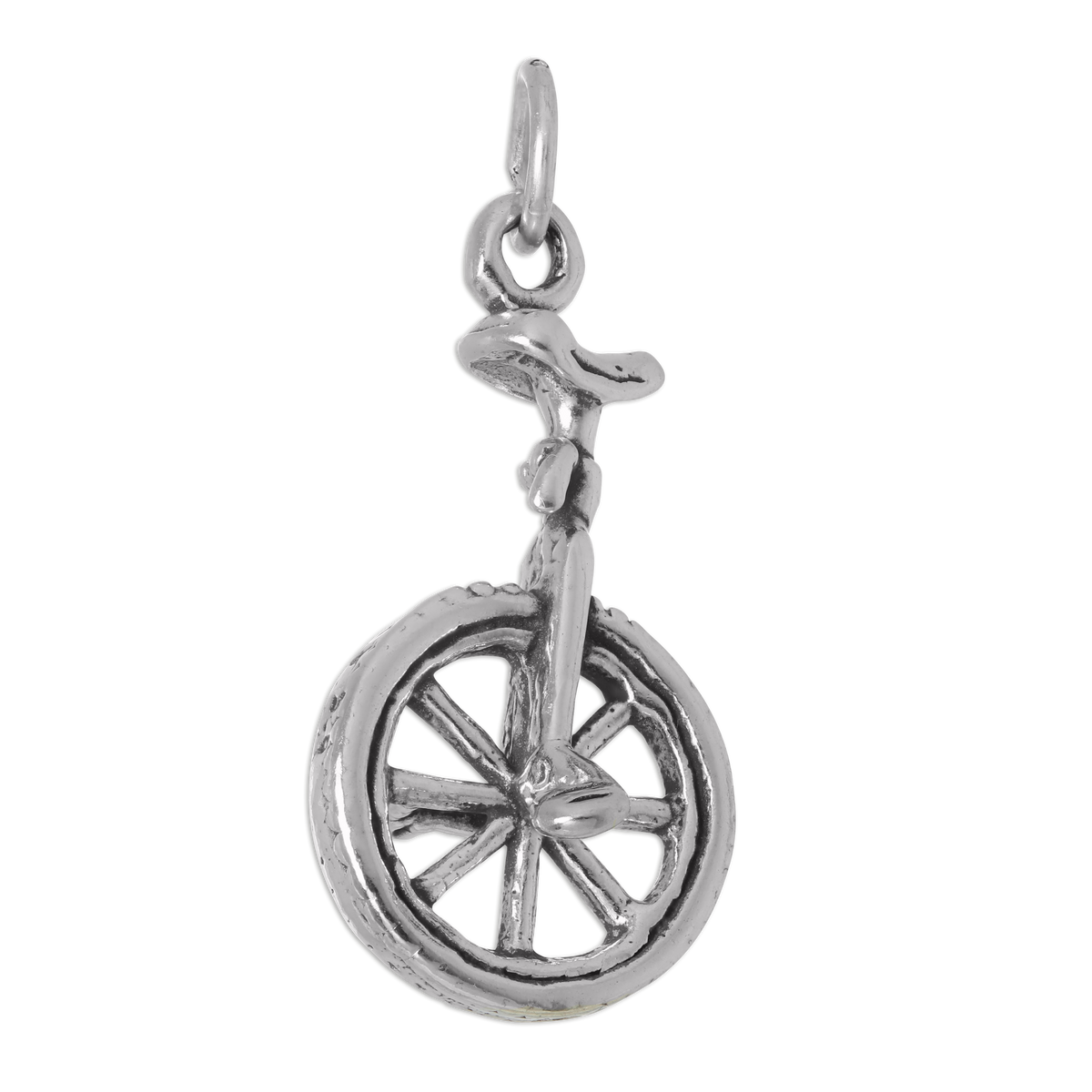 Sterling Silver 3D Unicycle Charm