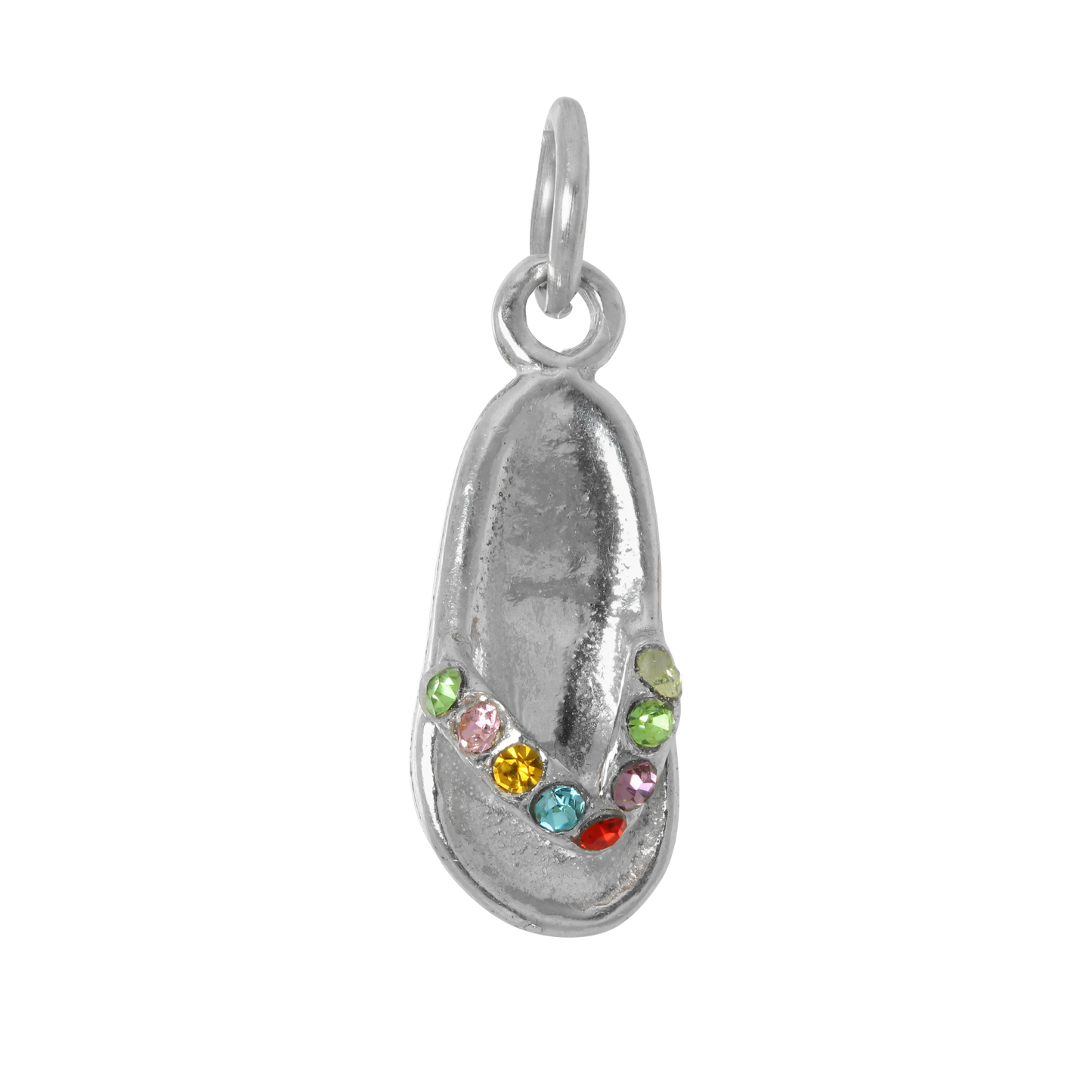 Sterling Silver & Crystal Flip Flop Charm