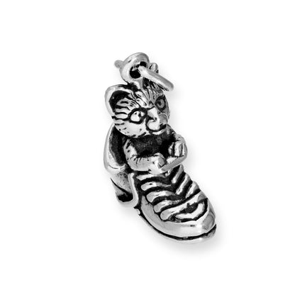 Sterling Silver Puss in Boots Cat Charm