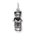 Sterling Silver Puss in Boots Cat Charm
