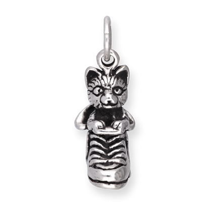Sterling Silver Puss in Boots Cat Charm
