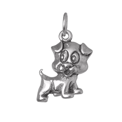 Sterling Silver Cute Puppy charm