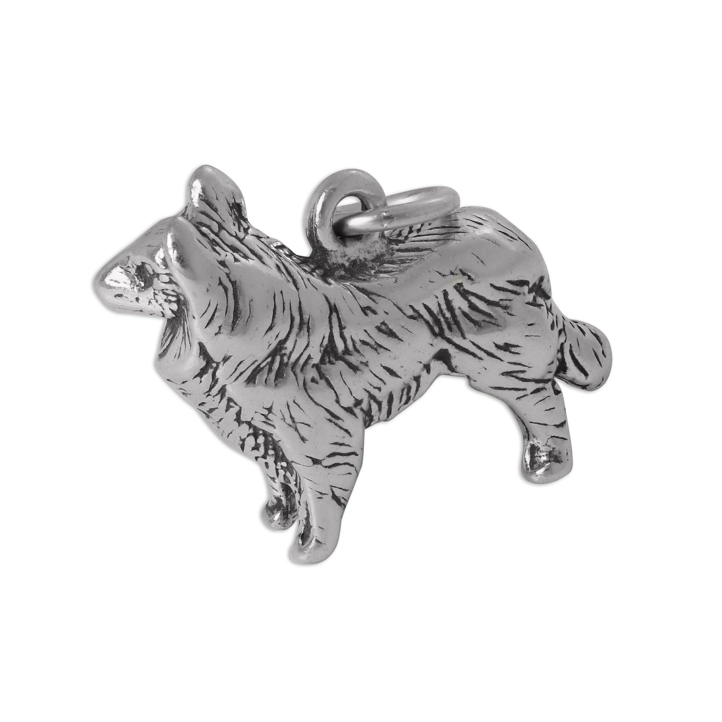 Sterling Silver 3D Border Collie Charm