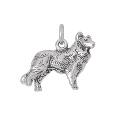 Sterling Silver 3D Border Collie Charm