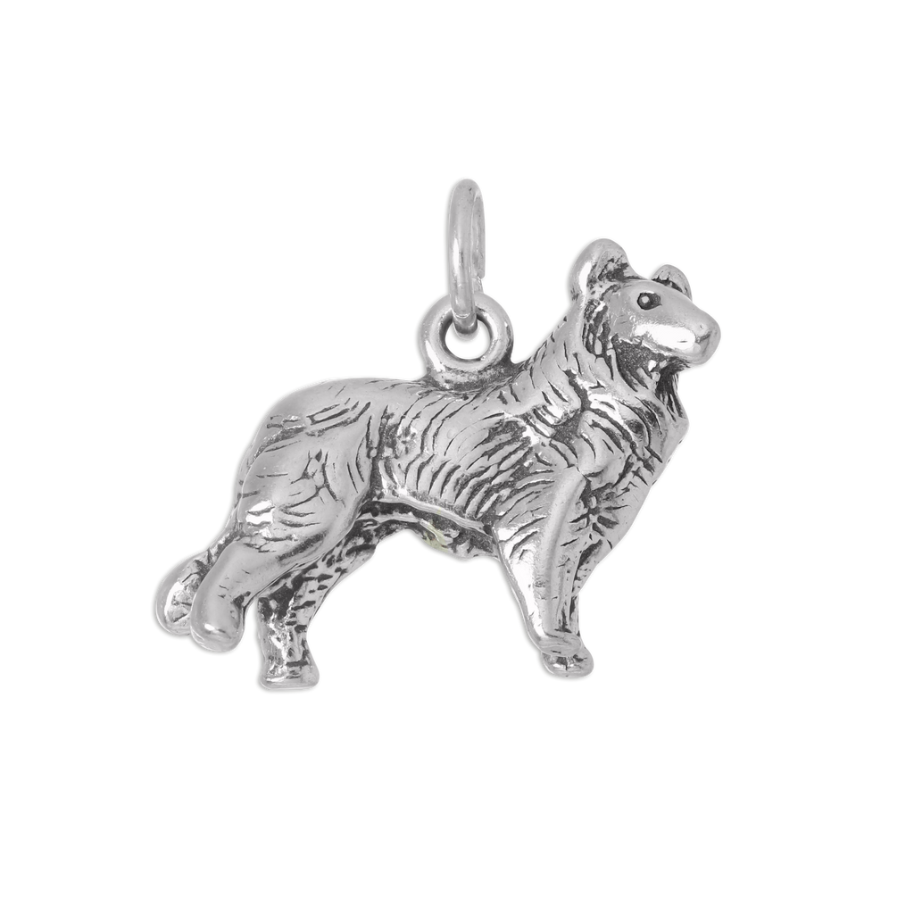 Sterling Silver 3D Border Collie Charm
